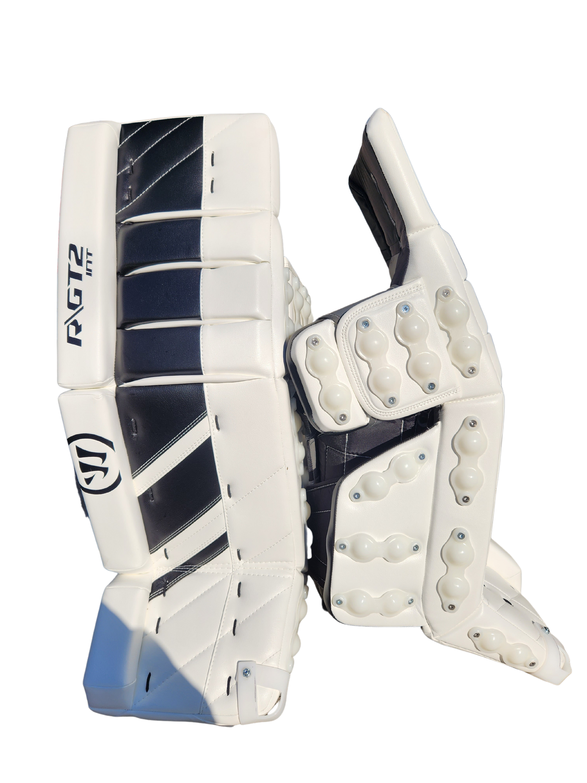 Slider à bulle 2.0 installé sur jambière de gardien dek hockey
