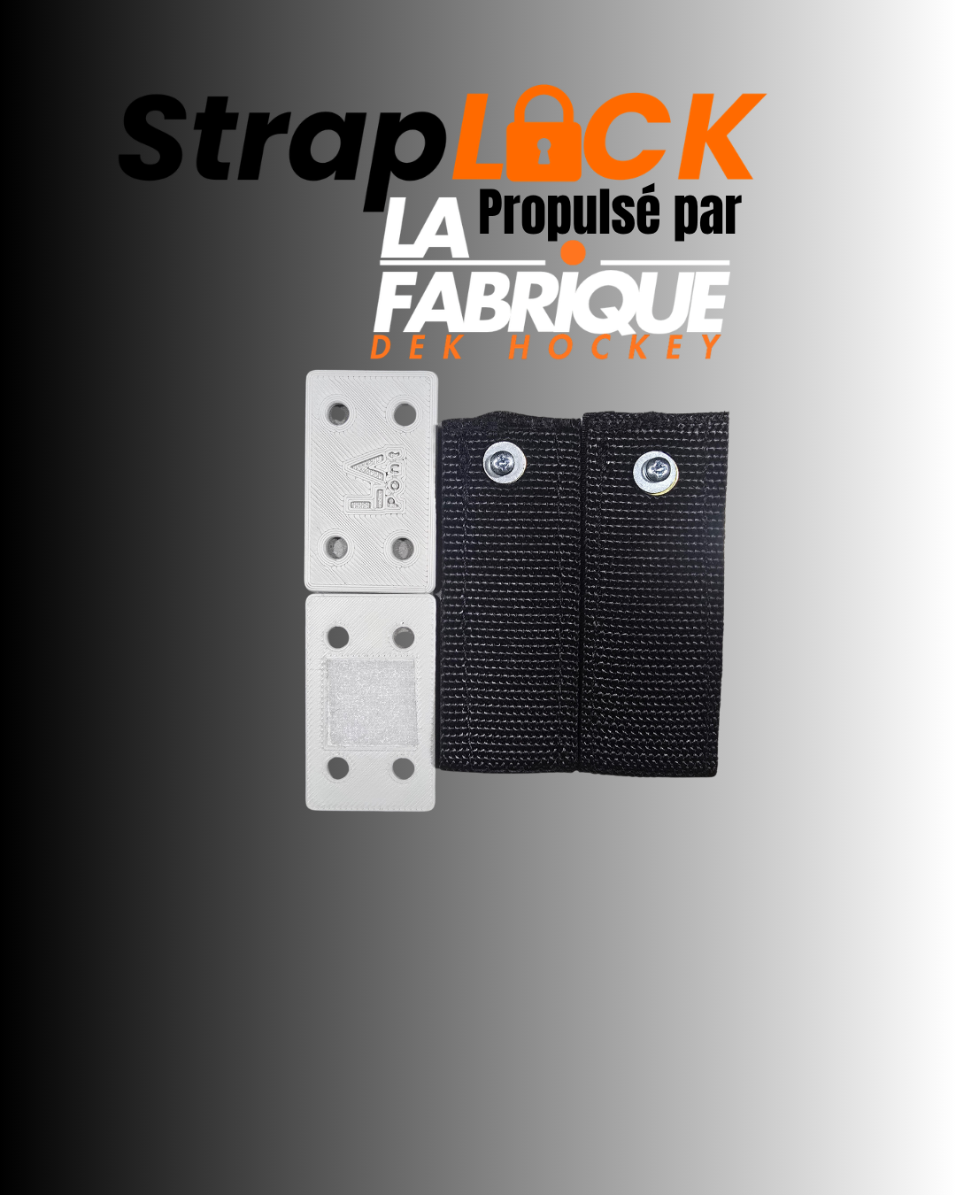 Straplock - système d'attache jambière soulier dek hockey